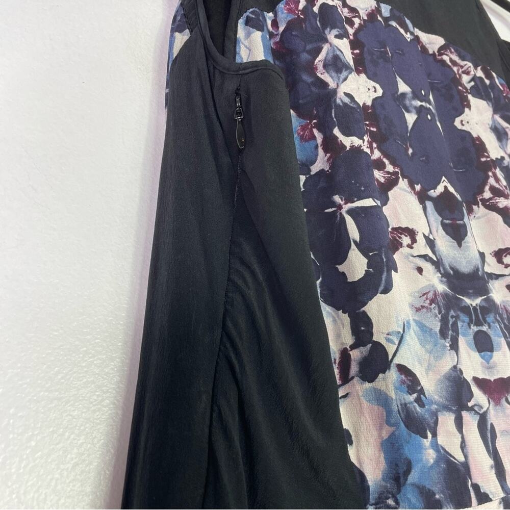 Rebecca Taylor 100% Silk Dress Abstract Print Blue Black Maroon 8 - Picture 7 of 10